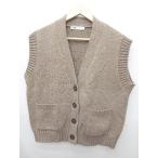 * ⊇ ZARA Zara передний открытие вязаный лучший размер S Brown женский P