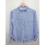 ◇ Θ　Φ UNIQLO ユニクロ ストライプ柄 長袖 シャツ サイズM ブルー レディース P