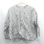 ◇ ⊇ soulberry ソウルベリー ストライプ柄 長袖 シャツ サイズ3L ブラック ホワイト レディース E