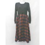 * Θ CHOCOA материнство передний Zip do King проверка длинный рукав колени внизу One-piece размер F Brown женский P