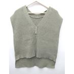 * ⊇ CLOCHE cloche общий рисунок жемчуг короткий рукав вязаный лучший размер 02 хаки серия женский P