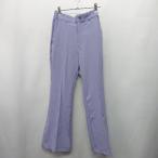 * Θ DISCOAT disco -to изменение кнопка 1 шт талия резина кромка разрез flare pants размер S лиловый серия женский E