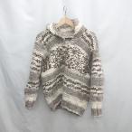 ◇ ⊇ ノーブランド カウチンニット 長袖 セーター サイズ表記なし ブラウン グレー ベージュ メンズ E