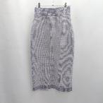 ◇ ⊇ Ron Herman ロンハーマン 総柄 ひざ下丈 タイト ニットスカート サイズXS グレー系 レディース E