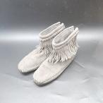 ◇ ⊇ Minnetonka ミネトンカ フリンジ モカシンシューズ サイズ22.5 グレー レディース E