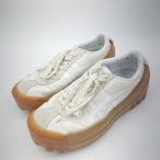 ◇ Θ Onitsuka Tiger オニツカタイガー 厚底 ローカットスニーカー サイズ23.5 ホワイト ブラウン系 レディース メンズ E