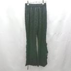 * ⊂ clear прозрачный цветочный принт гонки кромка лента flare pants размер свободный черный женский E