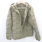 ◇ ⊇ UNIQLO ユニクロ 無地 長袖 フードダウンジャケット サイズM グリーン系 レディース E