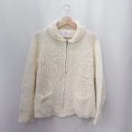 ◇ ⊇ Libra Cue ミドルゲージ カウチン ジップアップ 長袖 カーディガン サイズF オフホワイト レディース E