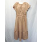 ショッピングacro ◇ ⊂ acro アクロ Wフロント フレンチスリーブ ロング ワンピース サイズF ブラウン系 レディース E