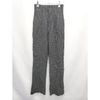 * ⊇ EMODA emo da полоса стрейч высокий талия flare pants размер M черный белый женский E