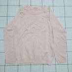 ◇ ⊂ メゾ ピアノ 可愛い系 長袖 パールリボン付き長袖シャツ サイズ140 ピンク系 レディース E