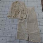 * ⊂ nano universe Nano Universe linen100% брючный костюм выставить верх и низ размер 38 оттенок бежевого женский E