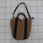 ◇ ⊂ イッカ ikka かごバッグ ショルダーバッグ ベージュ ブラック系 レディース E