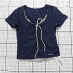 ショッピングforever21 ◇ ⊂ フォーエバー21 FOREVER 21 レイヤード風フリルTシャツ ネイビー系 レディース E