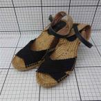 ショッピングカルザノール ◇ ⊂ カルザノール Calzanor 37 エスパドリーユ ウェッジサンダル ブラック系 レディース E