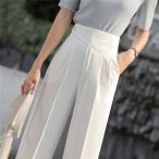 ショッピングガウチョパンツ ガウチョパンツ レディース スラックス スツパンツ ハイウエスト 通勤用パンツ 細身 美脚 ゆったり 美シルエット きれいめ 春夏 送料無料