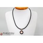 K18 パール風ブラックネックレス トップべっ甲/花柄装飾 5.9g 40cm