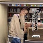 ニットセットアップ レディース 秋冬 長袖 ニットセーター 上下セット ゆったり クルーネック フェイクレイヤード ワイドパンツ 2点セット 部屋着