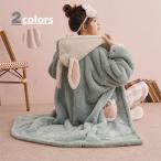 ナイトガウン 冬 もこもこ 裏起毛 部屋着 寝間着 パジャマ ポケット付き 帽子付き ルームウェア レディース 結婚祝い