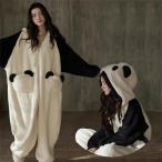 もこもこ ルームウェア panda パンダ パジャマ 冬 きぐるみ フード付き 着る毛布 長袖 寝巻き 部屋着 暖かい あったか モコモコ 大人用
