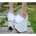  Wedge подошва толщина низ party сандалии белый 18.5cm каблук 22.5/23.0/23.5cm супер толщина низ шлепанцы сандалии высокий каблук толщина низ Wedge прекрасный ножек сандалии 