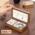 AAAZM ジュエリーボックス 木製 小型 ジュエリーボックス 高級 アクセサリー収納 ジュエリーケース おしゃれ コンパクト アクセサリーケース 卓上 持ち運び