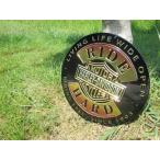 【 エンボスメタルサイン9 】H-D RIDE HARD ROUND【 ハーレーダヴィッドソン ハーレーダビットソン 】【 看板 メタルサイン アメ雑 アメリカン雑貨 ガレージ 】