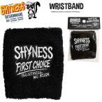 SHYNESS リストバンド おしゃれ かわいい キャラクター スポーツ 刺繍 手首 ブラック 黒 アメリカン雑貨 アメリカ雑貨 テニス 汗拭き 汗 綿 筋トレ