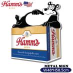 ハムズ ビール 看板 アメリカン ブリキ看板 大型 ダイカットエンボス メタルサイン Hamm's Bear おしゃれ キャラクター アメリカン雑貨 バー インテリア