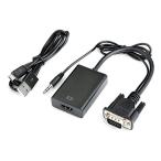 VGA to HDMI 変換アダプタ コンバーター ステレオミニジャック プロジェクター テレビ プレゼンにオススメ VGATOHDMIV2