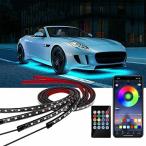 Longsafe автомобильный машина RGB LED лента нижняя подсветка 4 шт. комплект звук сенсор LED свет Full color водонепроницаемый IP65ka