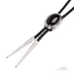 FUNNY公式ストア ナバホ族 Scott Skeets オニキス ボロタイ インディアンジュエリー 男性 女性 メンズ レディース ユニセックス ループタイ