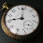ウォルサムP.S.Bartlett大型装飾機械アンティーク懐中時計