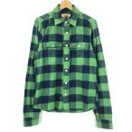 【古着】 HOLLISTER ホリスター ヘビーフランネルシャツ チェック柄 グリーン系 メンズM 【中古】 n060521