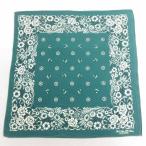  б/у Vintage бандана 70s цветочный принт хлопок зеленый зеленый 25jun27
