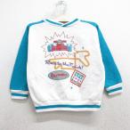  б/у одежда длинный рукав тренировочный Kids boys ребенок одежда 80 годы 80s гоночный автомобиль la gran двухцветный - вырез лодочкой USA производства белый др. 25dec03