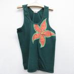  б/у одежда Vintage майка Kids boys ребенок одежда 90 годы 90s цветок хлопок вырез лодочкой зеленый 26jul06