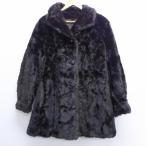  old clothes lady's long sleeve coat fake fur long height black black [spe] 20nov13 used outer 