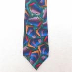  б/у галстук 90s Jerry garusia общий рисунок шелк синий др. голубой 25jul15