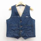 ショッピング古着 M/古着 ラングラー デニム ボア ベスト メンズ 80年代 80s コットン USA製 紺 26feb02