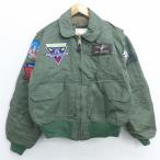 XL/古着 長袖 ナイロン ジャケット CWU-45/P 戦闘機 F-14 トムキャット 濃緑 グリーン 21feb08 中古 メンズ アウター フライト