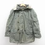 ショッピング古着 L/古着 長袖 ビンテージ ミリタリー ジャケット パーカー メンズ 70年代 70s N-3B ロング丈 ラグラン USA製 グレー系 spe 26feb13