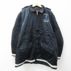 XL/ б/у одежда длинный рукав жакет Parker мужской 90s FAIRVIEW большой размер длинный длина темно-синий др. темно-синий внутри сторона стеганое полотно 24nov29 средний 5OF