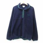 L/ б/у одежда IZOD длинный рукав половина Zip флис жакет мужской 90s one отметка Logo темно-синий др. темно-синий 25feb06 б/у внешний 5OF
