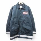 XL/ б/у одежда золотой флис длинный рукав нейлон жакет мужской 80s AIRBORNE отражатель длинный длина темно-синий темно-синий внутри сторона стеганое полотно spe 25o