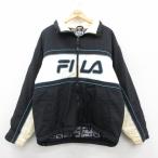 XL/ б/у одежда filler FILA длинный рукав нейлон жакет мужской 90s большой Logo чёрный др. черный 25oct27 б/у внешний 