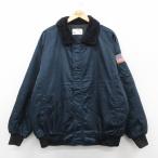 XL/ б/у одежда CINTAS длинный рукав нейлон жакет мужской 90s звезда статья флаг воротник боа большой размер темно-синий др. темно-синий 25oct27 б/у внешний 