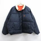 XL/ б/у одежда Nautica длинный рукав бренд пуховик мужской 90 годы 90s one отметка Logo двусторонний "губа" Stop большой размер темно-синий 5OF