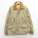 ショッピング古着 L/古着 エルエルビーン 長袖 ダウン ジャケット メンズ 80年代 80s 襟コーデュロイ ラグラン ベージュ spe 25dec29